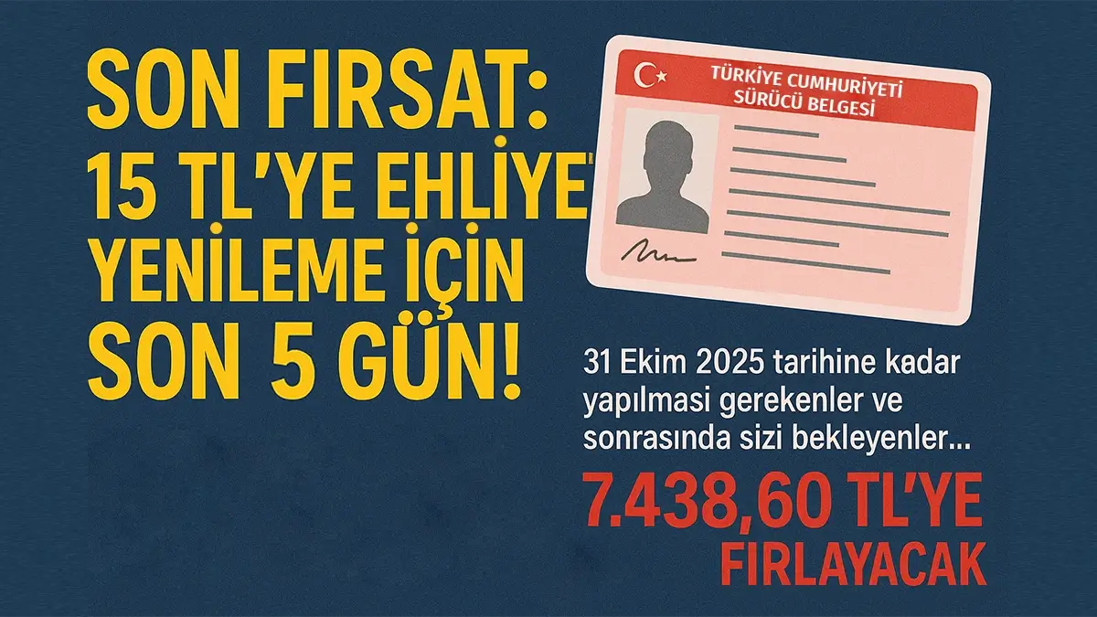 Ehliyetini 15 TL'ye Yenilemeyenler 7.438 TL Ödeyecek!