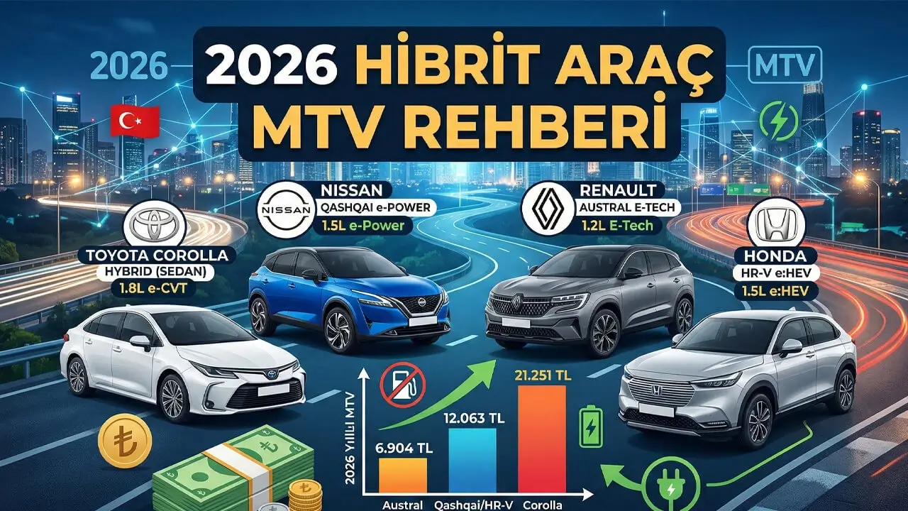 2026 Hibrit Araç MTV Vergileri (Toyota, Nissan, Honda, Renault)