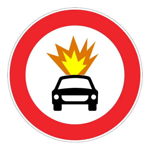 Parlayıcı Madde Taşıyan Taşıt Giremez anlamı