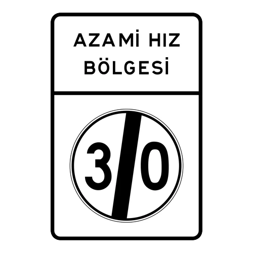 Azami Hız Bölgesi Sonu anlamı