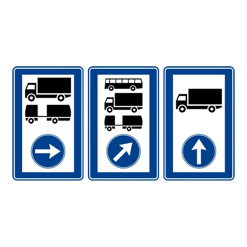 Ağır taşıtlar ve tehlikeli madde taşıyan taşıtlar için mecburi yön anlamı