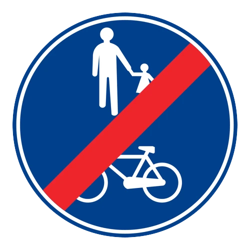 Yayalar ve bisikletliler tarafından kullanılabilen yolun sonu anlamı