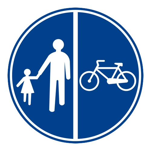 Yayalar ve bisikletliler için ayrı ayrı kullanılabilen yol anlamı